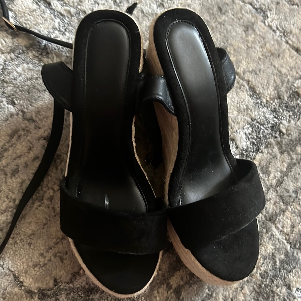 Worn once for sports event. Wedges! Size 6